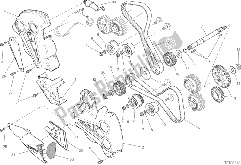 All parts for the Distribuzione of the Ducati Diavel Xdiavel S 1260 2018